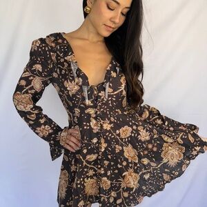 Zimmermann Floral Brown & Tan Women's Dress